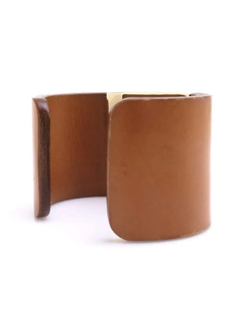 Auth Fendi Bangle Bracelet Brown/Gold #302724F19B